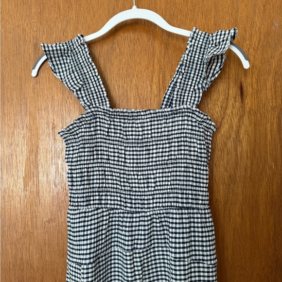Gingham Checkered Dress with ruffle sleeves - Picture 2 of 4
